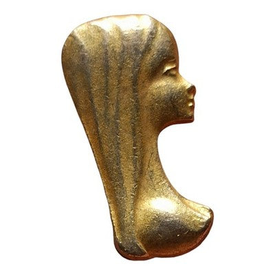 Plaque religieuse miniature dorée visage Vierge, statuette décorative ornement
