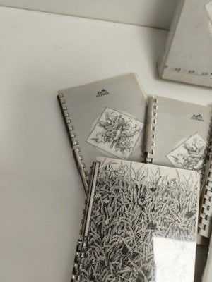 Agendas Hermès trimestriels 1988-1990 + carnet adresses, lot papeterie luxe