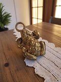 Pendentif grenouille vintage métal doré années 50 brut original rare