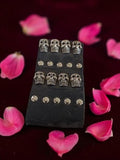 Bracelet large vintage cuir noir têtes de mort clouté punk rétro gothique