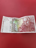 Billet ancien 2000 pesetas Espagne vintage, collection numismatique rétro rare