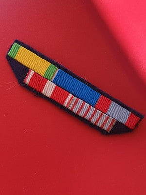 Barrette rubans militaires sous-officier 39-45 Algérie croix de guerre valeur mi