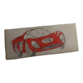 Dessin original voiture de course rouge vintage style Scalextric Dinky Toys 10cm