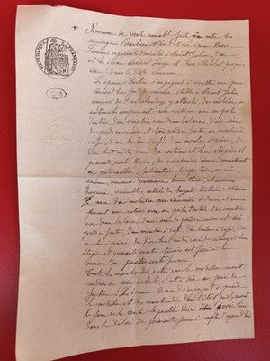 Ancienne lettre manuscrite fin XIXe, cachet République Française, écriture vinta