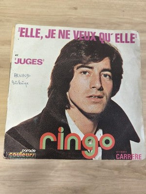 Vintage 45 tours ancien vinyle Ringo état collection rétro musique française