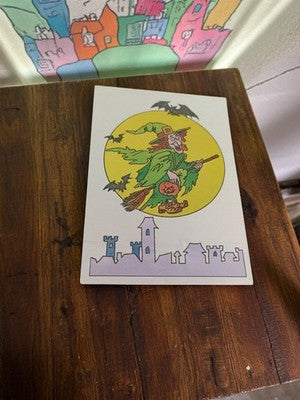 Autocollant Panini vintage sorcière Halloween années 80 rare original
