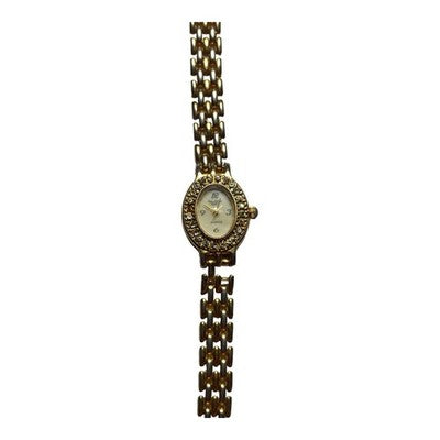 Montre femme Majestic Paris dorée cadran ovale strass fantaisie