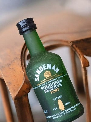 Mini-bouteille Sandeman Founders Reserve Port vintage ancienne verre vert