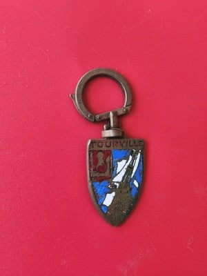 Porte-clés ancien Tourville vintage collection rétro France objet original