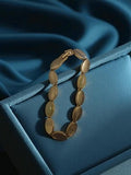 Bracelet vintage doré maillons ovales rétro métal doré accessoire mode