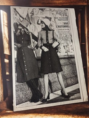 Patron couture ancien Modes de Paris années 70, rétro chapeau, planche vintage