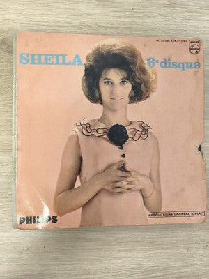Vinyle 45 tours vintage Sheila 6e disque Philips pochette rose années 60