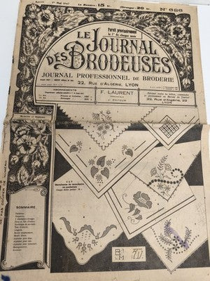 Journal ancien broderie 1947 Le Journal des Brodeuses F. Laurent Lyon motif vint
