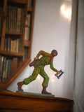 Figurine Starlux soldat ancien vintage, statuette militaire rétro peinte main