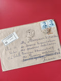 Enveloppe philatélie affranchie timbres Gourrama écriture manuscrite