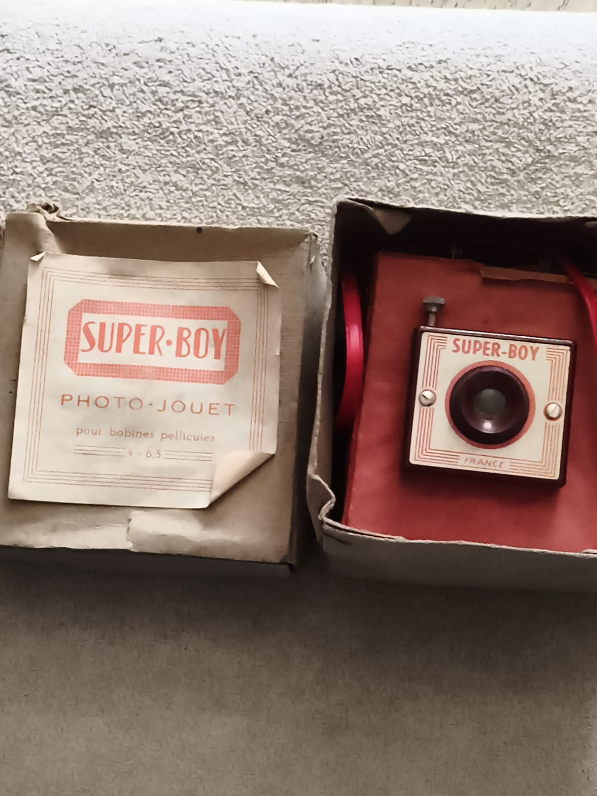 Appareil photo jouet Super Boy ancien France boîte d'origine vintage photo-jouet