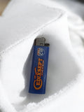 Briquet publicitaire vintage Cedixsept C77 Cricket bleu rétro ancien pub