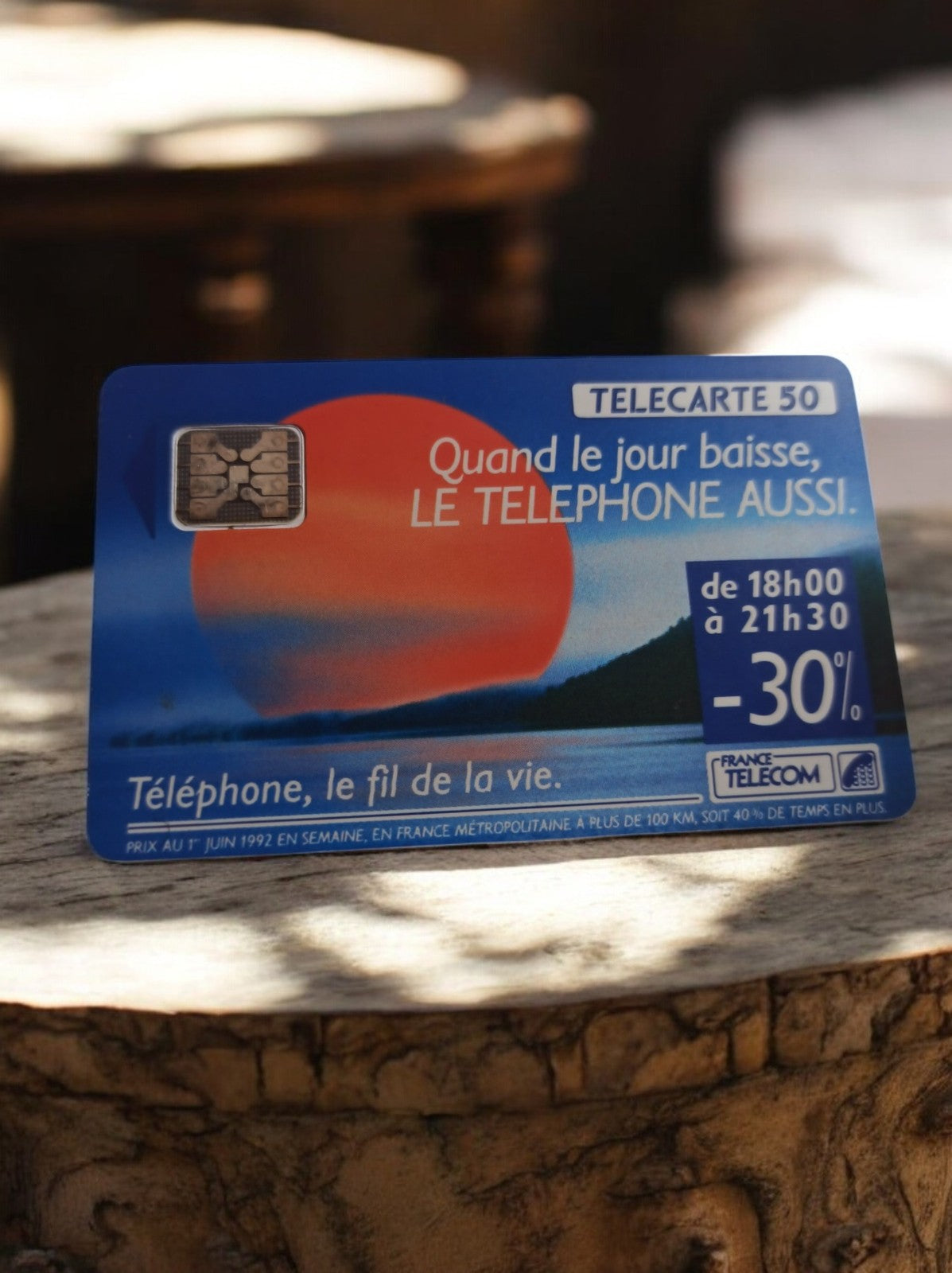 Carte téléphonique France Telecom vintage Télécarte 50 puce -30% années 90