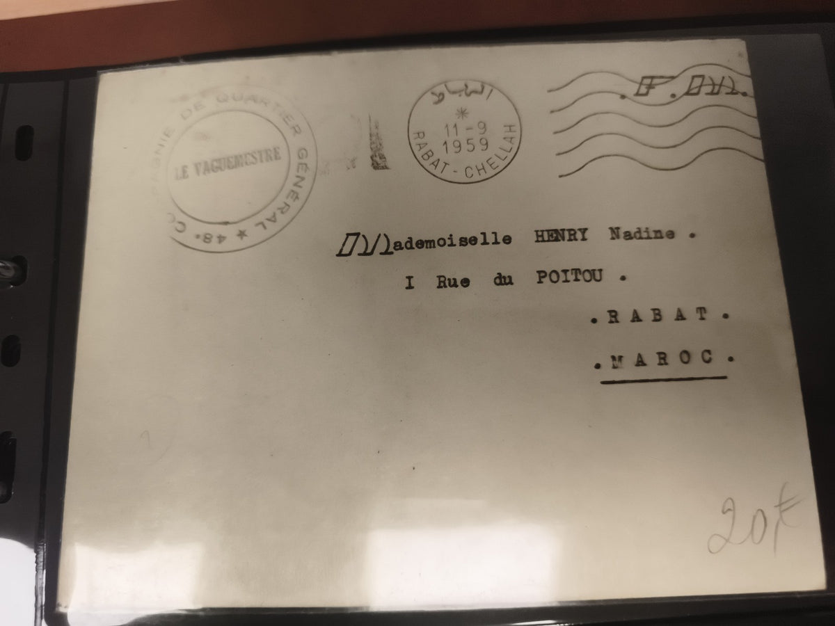 Lettre militaire Maroc 1959 cachet Rabat-Chellah vaguemestre philatélie