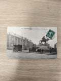 Carte postale ancienne Fougères statue Lariboisière école supérieure timbre 5c