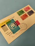 Ancienne enveloppe FDC Vietnam réfugiés 1950, timbres colorés, oblitérée