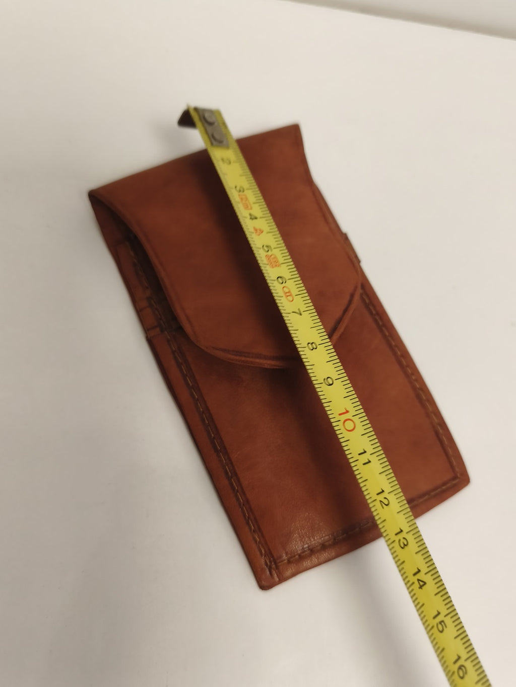 Étui portefeuille ancien en cuir marron vintage – accessoire pochette rétro