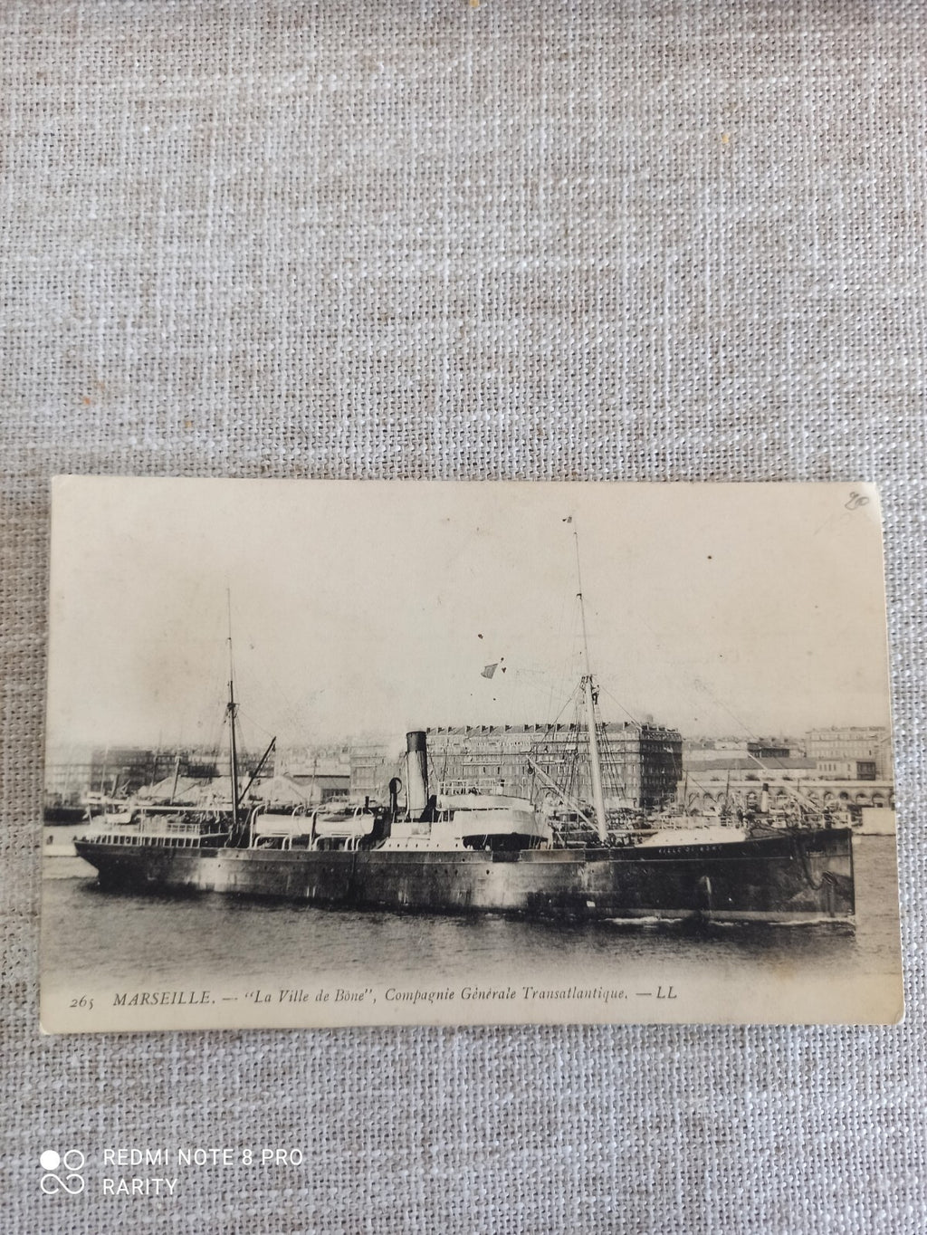 Carte postale ancienne Marseille Ville de Bône Compagnie Transatlantique paquebo