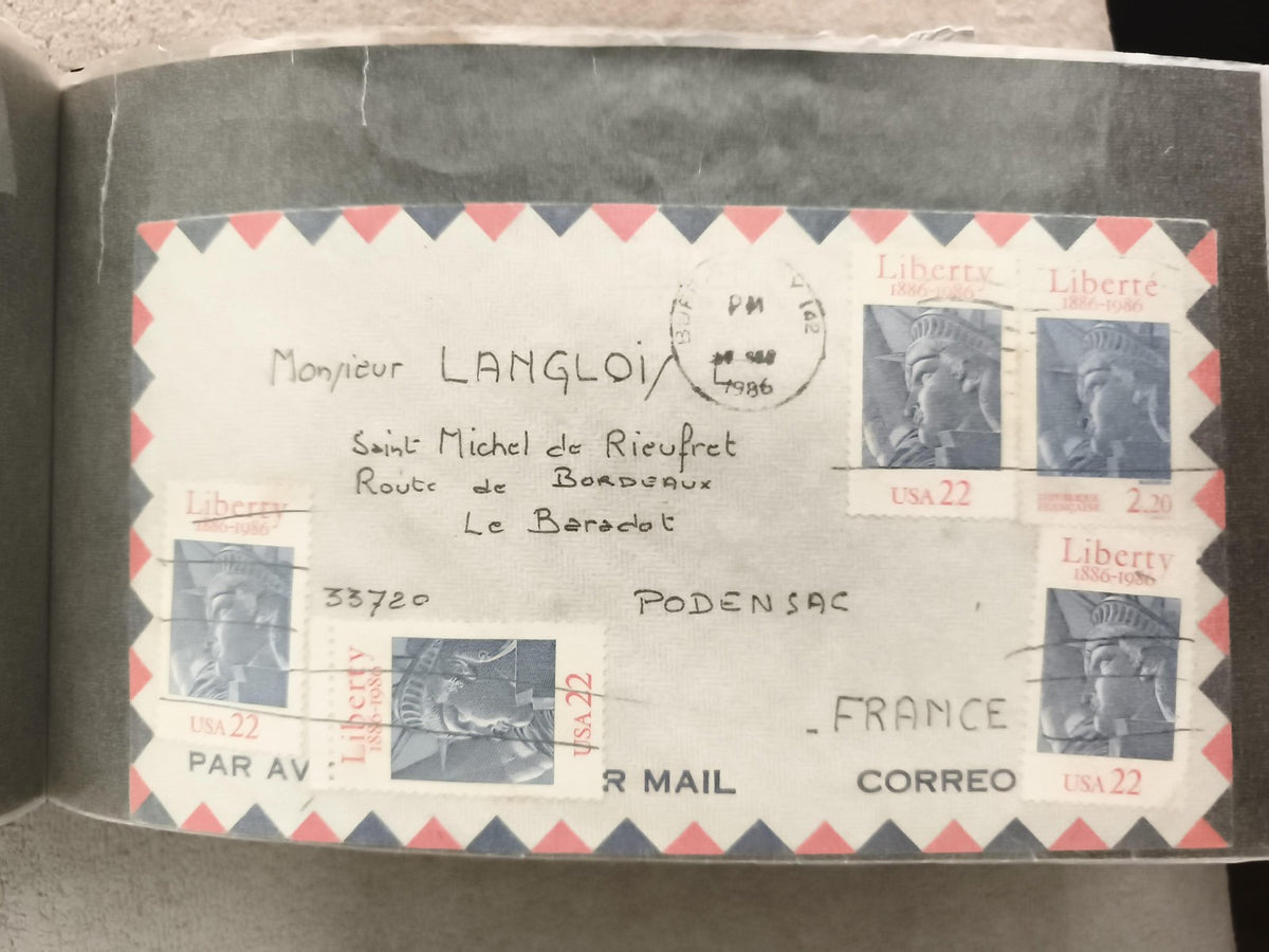 Lettre affranchie États-Unis 1986, timbres Liberty 1886-1986, USA 22c, enveloppe