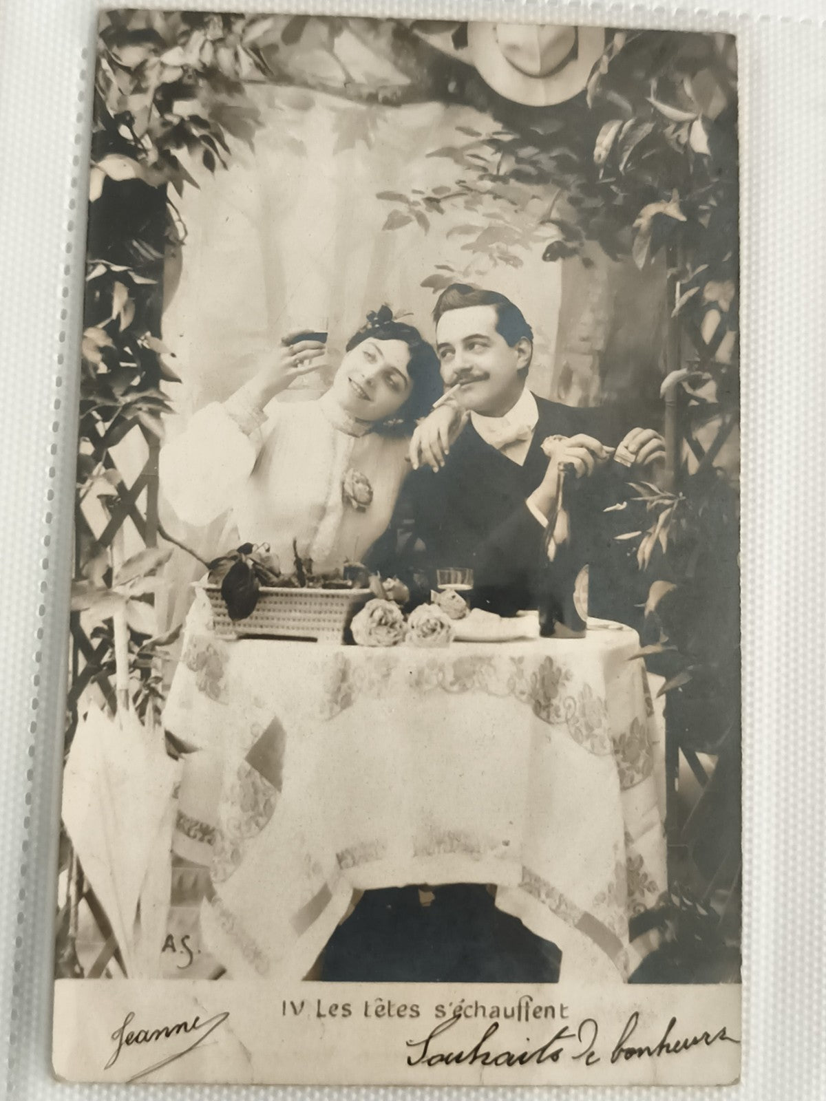 Carte postale ancienne CPA photo couple humour 1900 Les têtes s'échauffent