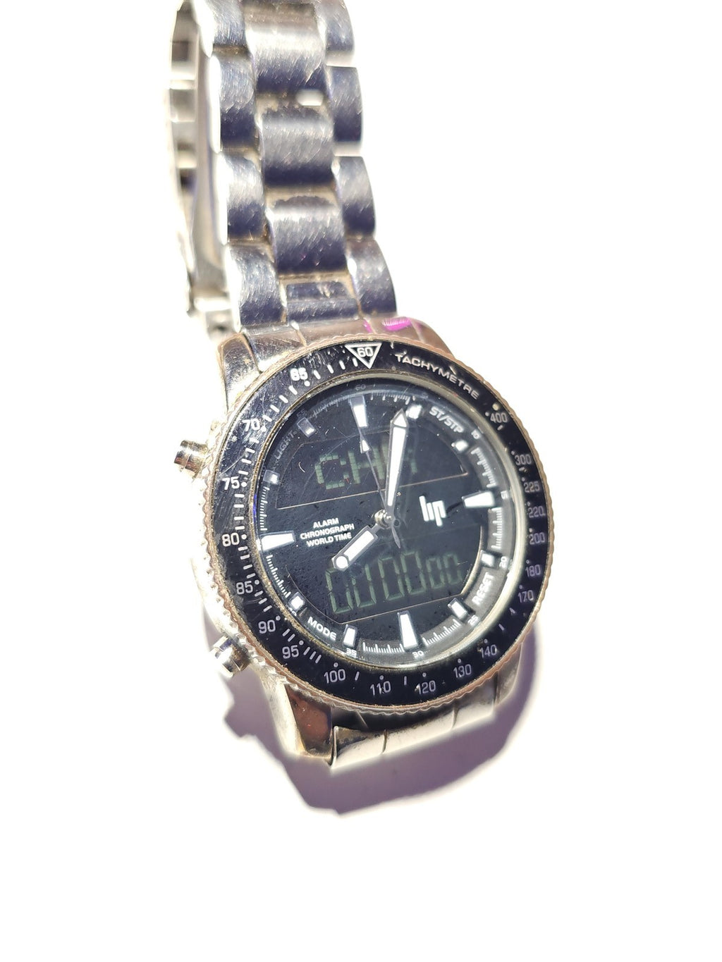 Vintage montre Lip Quartz chronographe World Time, ancienne, rare collection