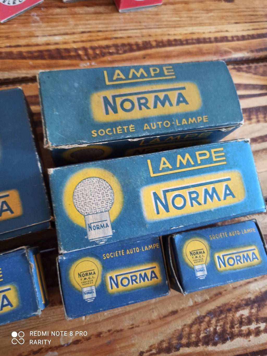 Lot boîtes ampoules phares vintage Norma années 50-60 auto Made in France