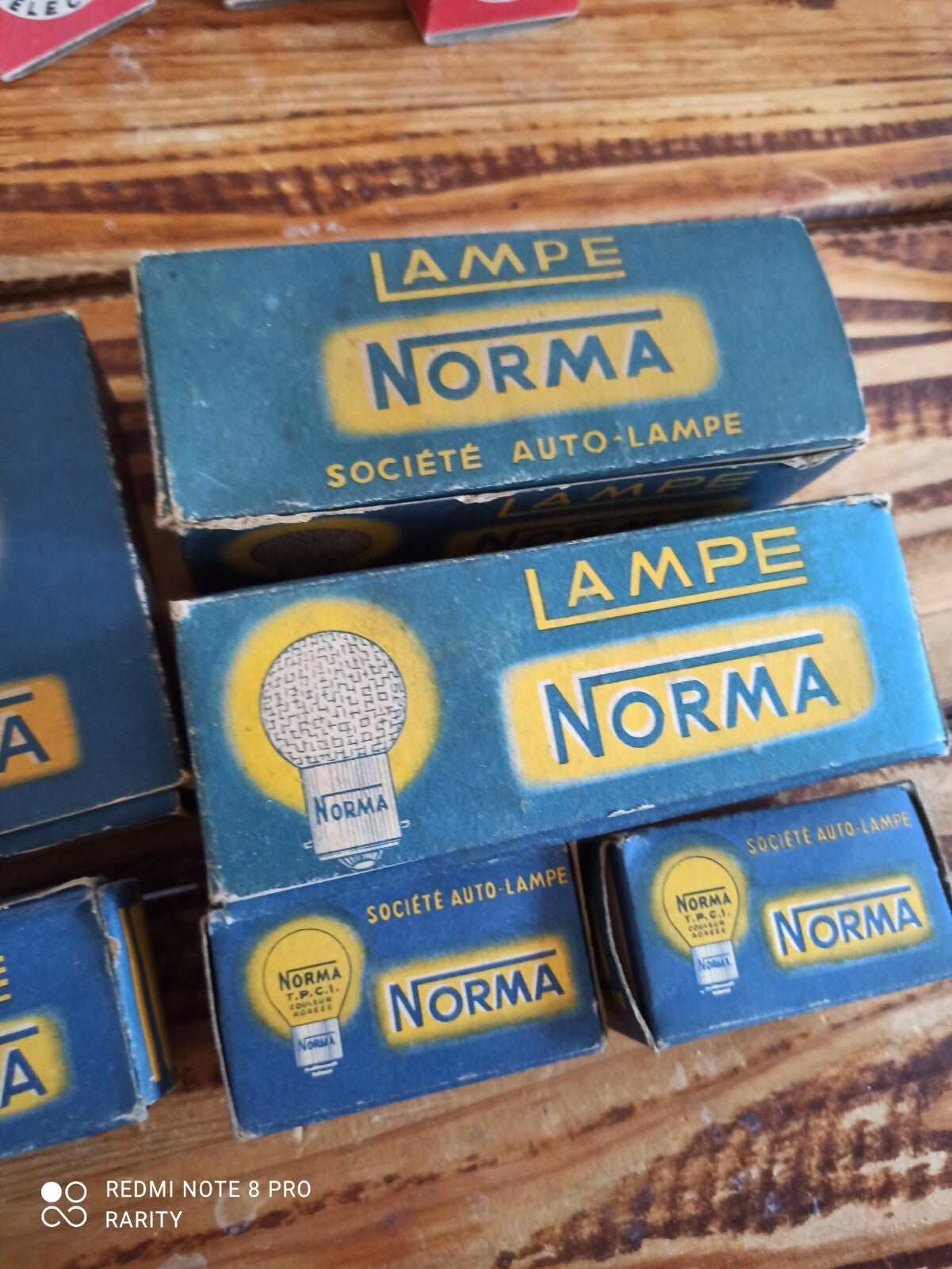 Lot boîtes ampoules phares vintage Norma années 50-60 auto Made in France