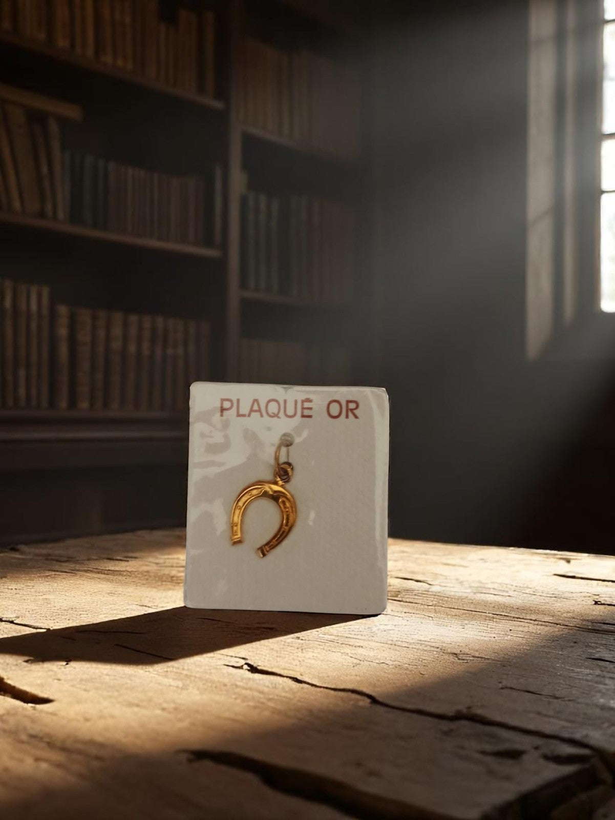 Pendentif vintage plaqué or, issu d'un stock ancien - Original et rare