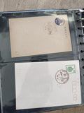 Lot 2 anciennes cartes postales philatélie oblitérées Japon, timbres illustrés
