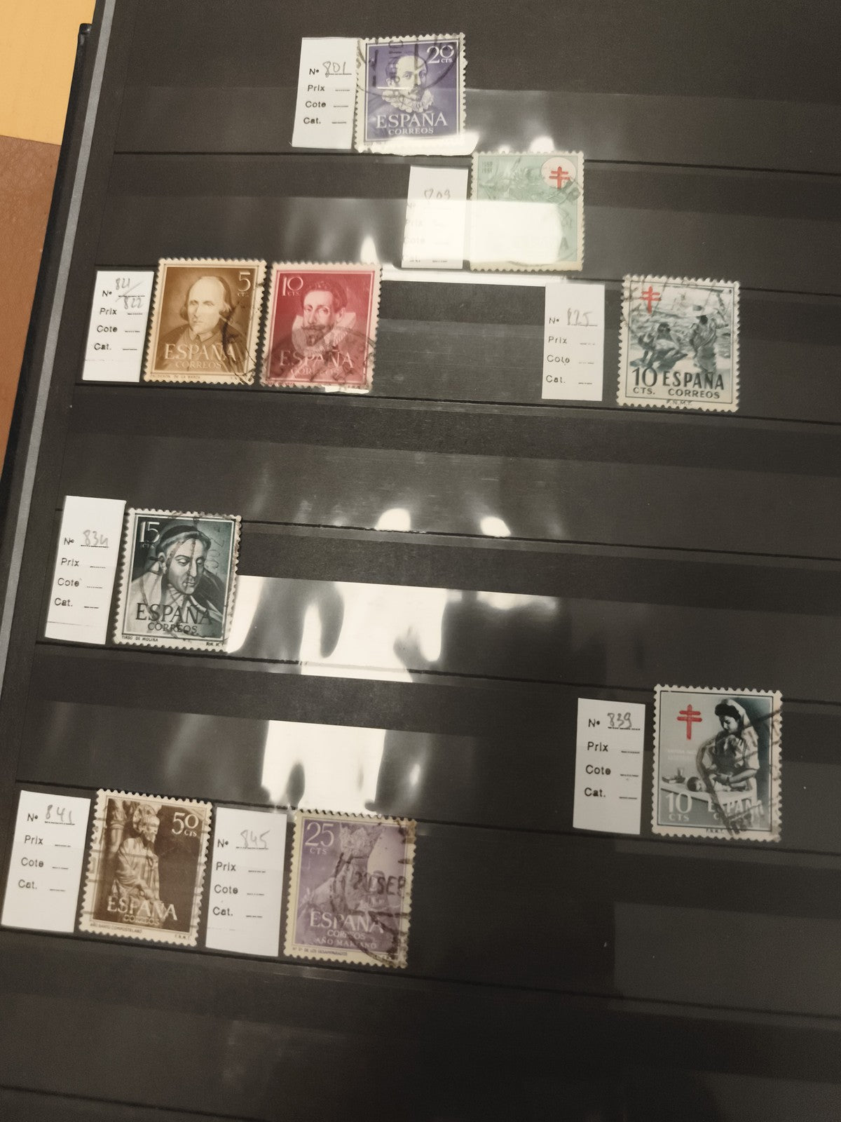 Timbres Espagne anciens lot x8, Franco, Croix-Rouge, divers motifs philatélie