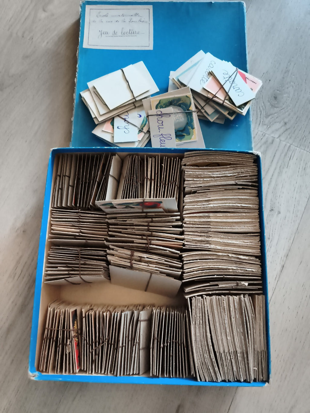 Jeu de lecture ancien, lot d'images pédagogiques, cartes éducatives vintage