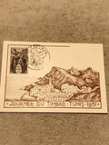 Carte philatélique Journée du Timbre Tunis 1951 cachet spécial Korbous