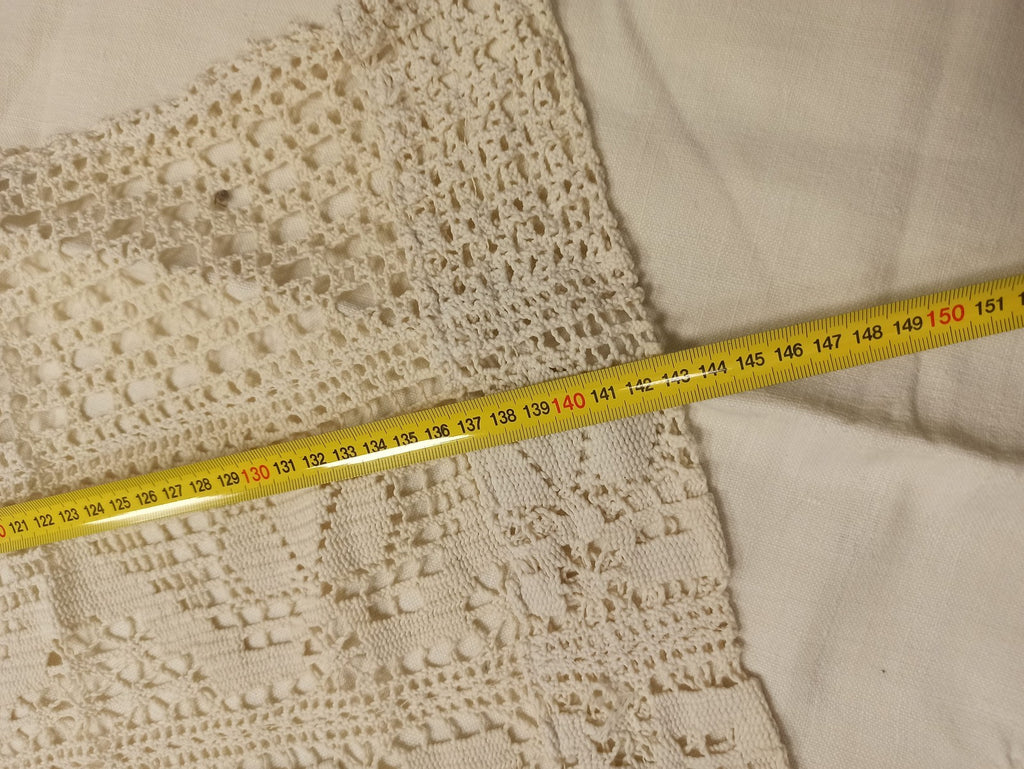 Set de table ancien vintage brodé dentelle crochet fin XIXe rare collection