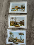 Cartes postales Pissarro x3 paysages cadre doré philatélie art reproduction