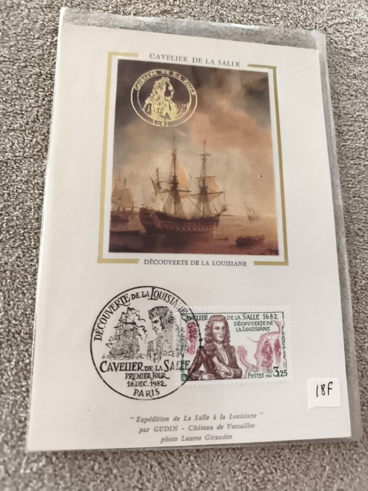 Pochette philatélique Cavelier de La Salle 1982 Découverte Louisiane FDC ancien