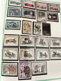 Timbres Monaco autos anciennes cirque espace lot philatélie thématique