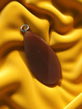 Pendentif goutte agate marron vintage, pierre naturelle, bijou unique rétro