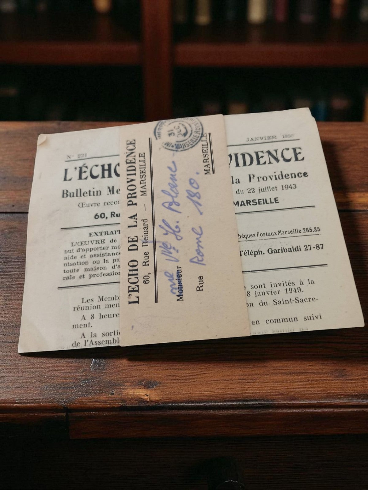 Ancien bulletin religieux L'Écho de la Providence Marseille vintage rétro papier
