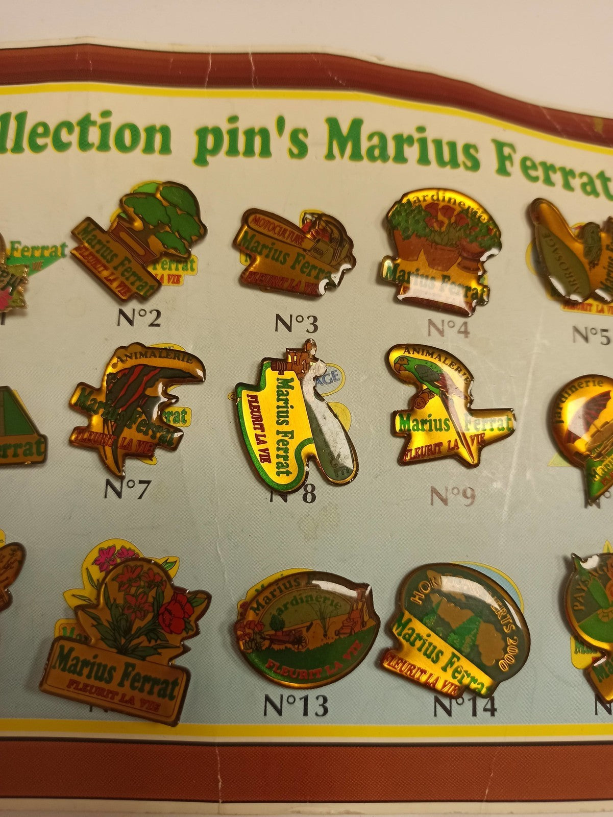 Collection complète pin's Marius Ferrat vintage – série ancienne, lot 15 pins