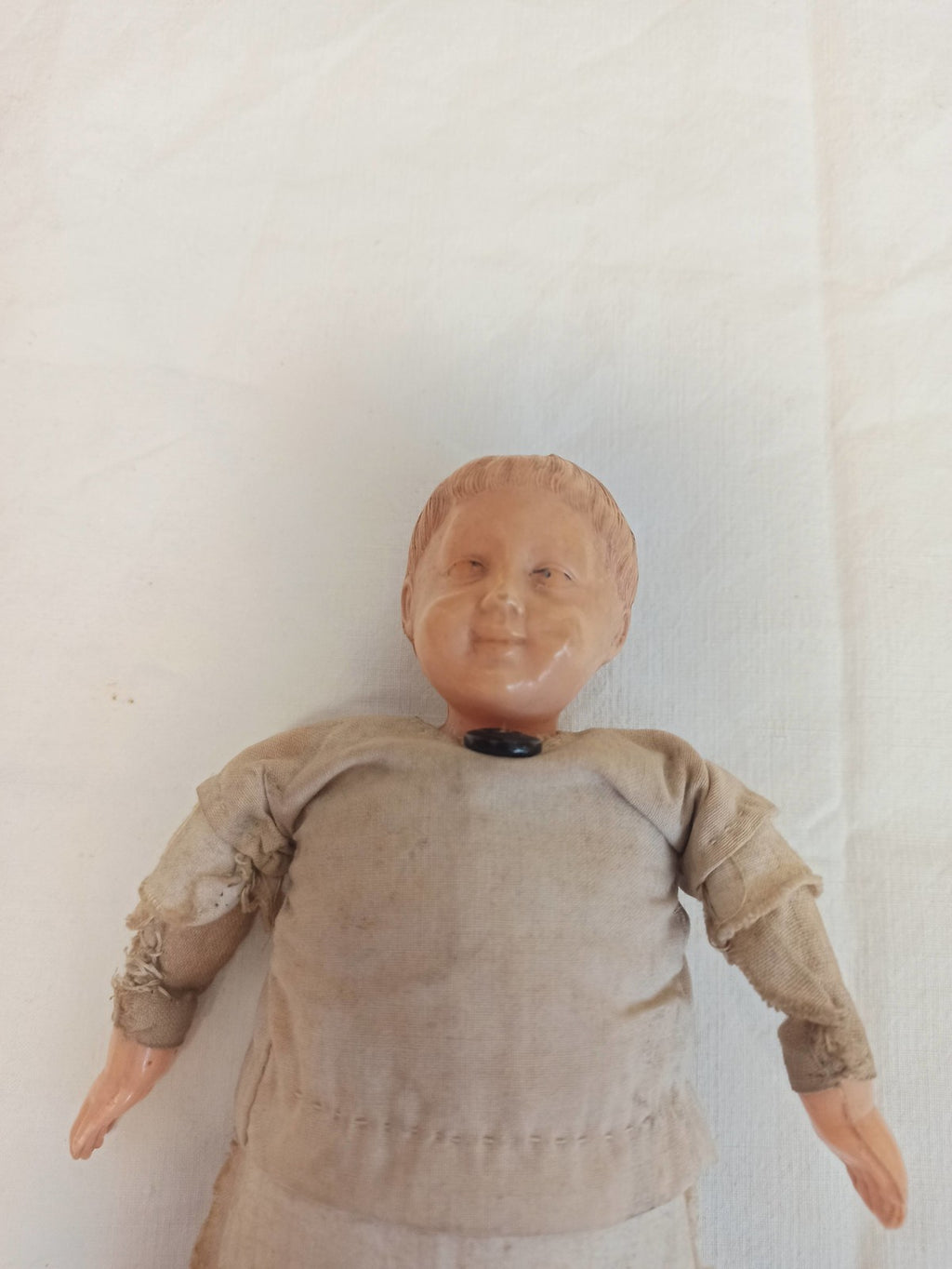 Poupée ancienne française tête biscuit tissu XIXe vintage rétro rare