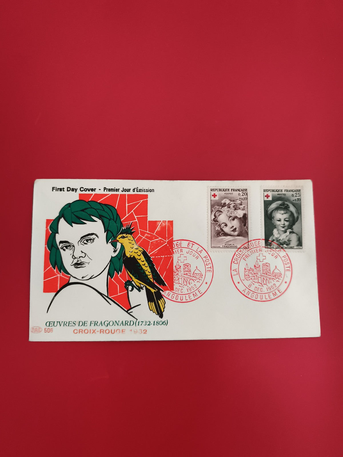 FDC Croix-Rouge Fragonard 1959 Angoulême timbres France Premier Jour philatélie