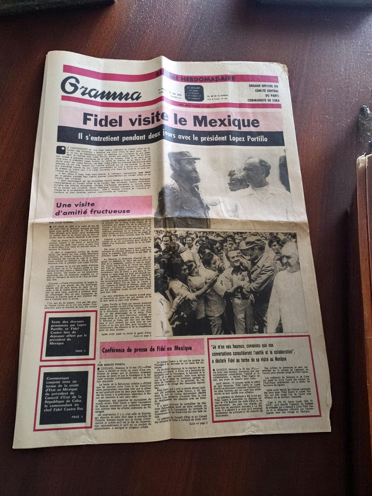 Journal Granma Cuba Vintage Fidel Castro Propagande Années 70-80
