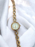 Montre femme vintage ACTION dorée rétro, montre-bracelet ancienne quartz