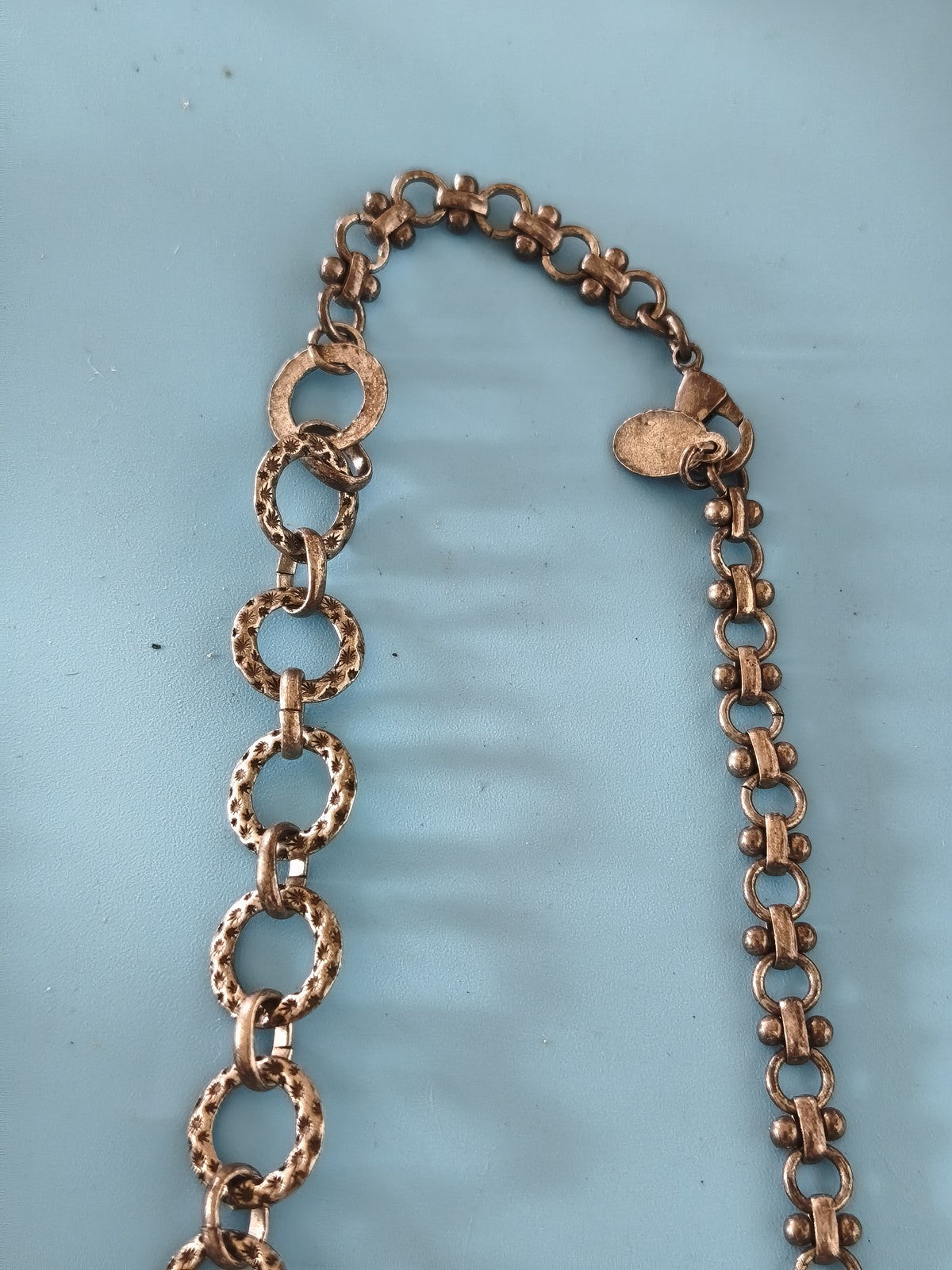 Vintage gros collier ancien signé, bijou rétro original pour collectionneur