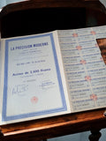 Action au porteur La Précision Moderne 1929 papier financier vintage ancien